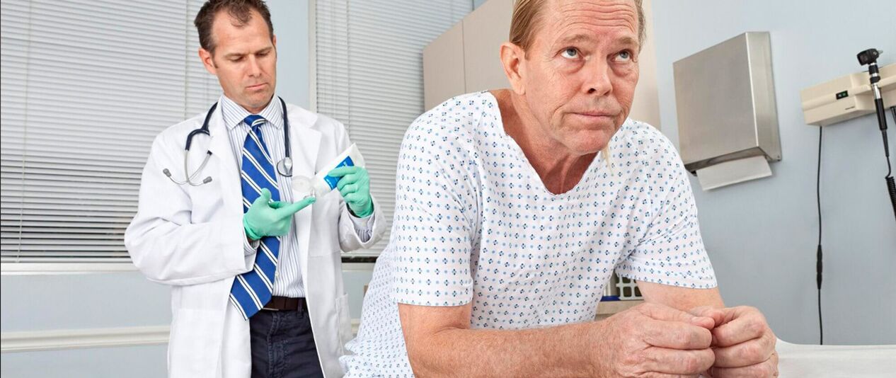 Patient mit Prostatitis bei einem Proktologen